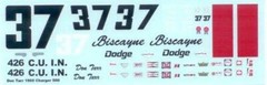 Speedway Replicas #37 Biscayne Dodge 1969 Charger 500 Don Tarr Nascar decal