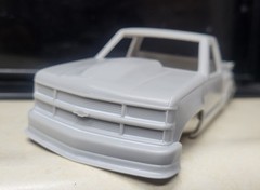 1/24 scale resin 3d printed Chevy OBS step side truck drag body model slot car
