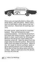 K4 HO 1:87 Scale Decals Police Car Markings Gold, Silver Black and White