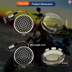 1157 LED Turn Signals 2″ Front Rear Bulbs 81 LED Lights Smoke Lens Covers Kit