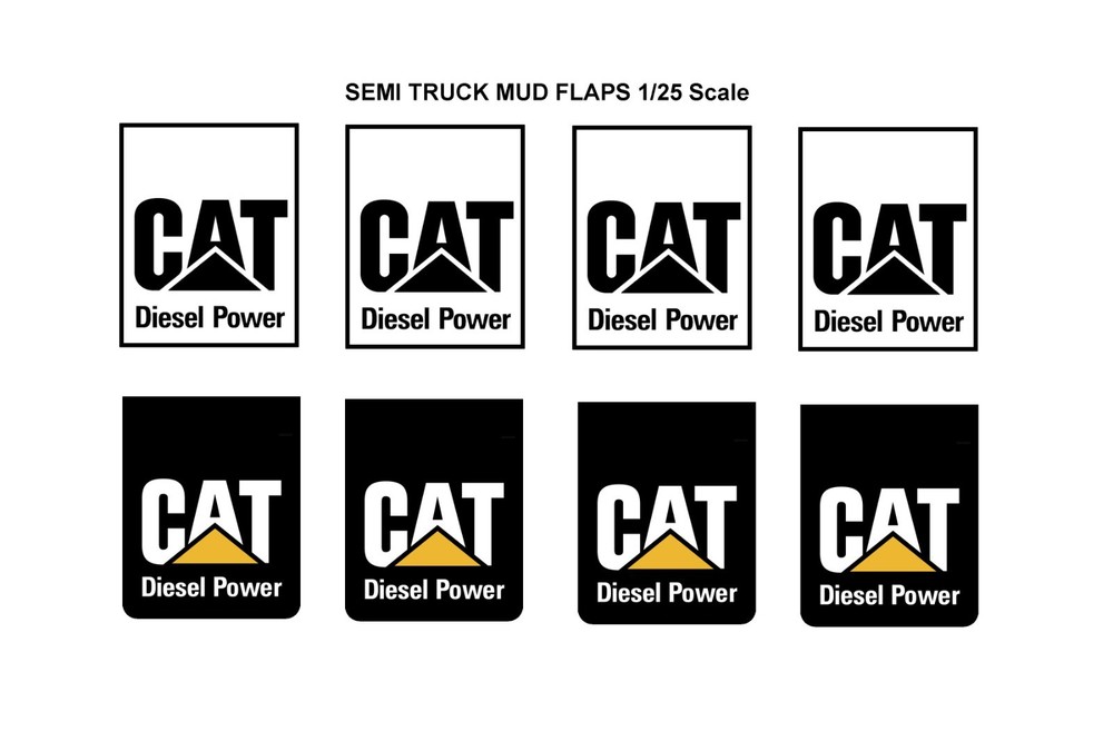 1/25 scale model semi truck CAT Deisel Power Caterpillar mud flaps 1:25