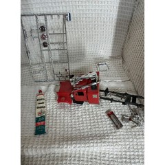 Vintage Hobbyist Unbranded Semi Truck Model Kit Parts Red Chrome
