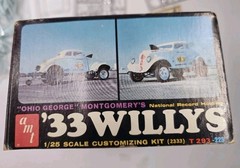 Vintage AMT ‘33 WILLYS “OHIO GEORGE” MONTGOMERY Model Kit Open Box Unbuilt