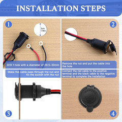 Cigarette Lighter Socket 10FT, 12V Cigarette Lighter Socket 2.5Mm²/13Awg, 12V Po