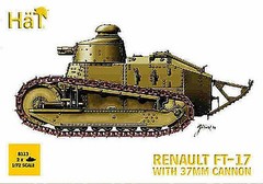 Hat WWI FT-17 Tank with Cannon – Plastic Model Military Vehicle Kit – 1/72