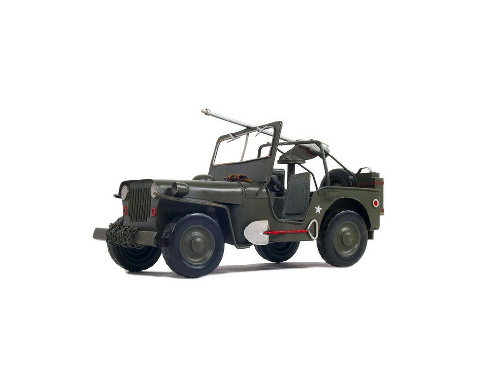 1941 Willys Overland Army Military Jeep MB Metal Model 11.5″ Automotive Decor