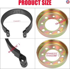 GREHUA 4″ Rear Drum Brake Band & Cable Kit for Manco Bandit Critter 1492