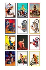 1:25 G scale model vintage motorcycle pin up posters signs
