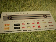 1967 Dodge Coronet RT 426 1/25 Foose Waterslide Decal Sheet Model Race Car Part