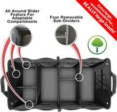XL Premium SUV, Truck, Car Trunk Organizer with Expandable Compartments – Lightw