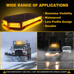 56 LED Amber Rooftop Strobe Beacon Lights Bar W/Controller Magnetic Emergency Tr
