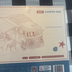 ROKR Vintage Volkswagen Red Camper Van Model Kit 1:14 Scale New Unopened
