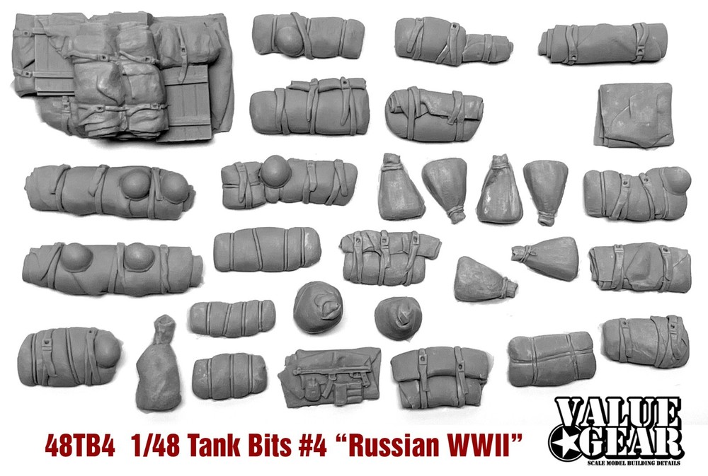 1/48 48TB4 Russian WWII Tank Bits – Value Gear Resin Stowage (30 Pieces)