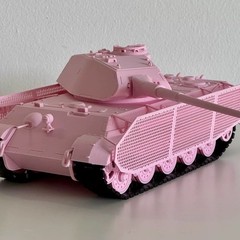 1/35 Tiger II Porsche Turret 3D Printed Pink Model KitStatic Display Collectible