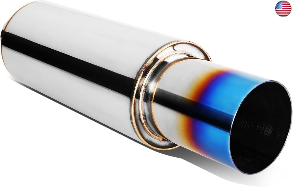 DNA MOTORING EXA-MF-001-T2 Stainless Steel Straight Through Exhaust Muffler