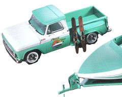 Revell 1/25 1965 Chevy Stepside Pickup Hemi Hydro Combo Vintage Model Kit Japan