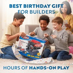 V8 Engine Model Kit with 270 Parts – Interactive STEM DIY Kit for Ages 12+