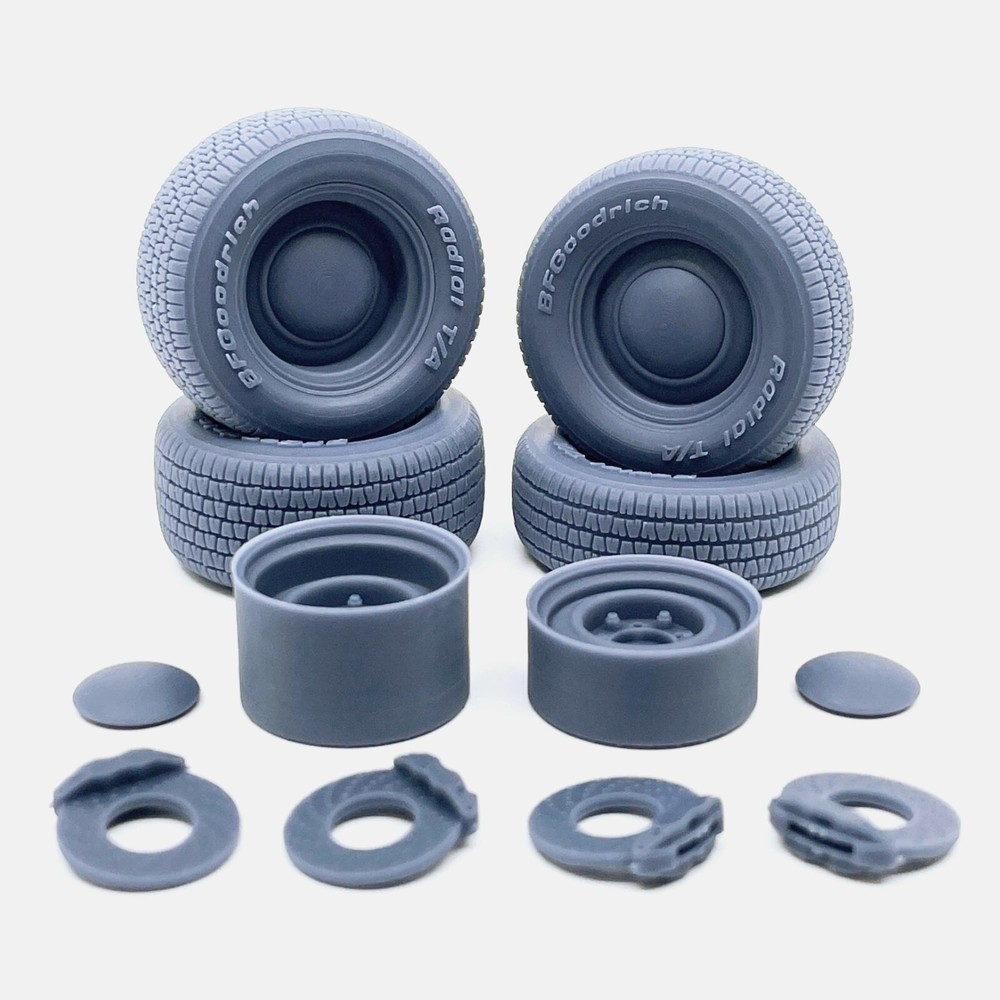 1/18 Resin 15 inch Smoothie Wheels, BFGoodrich Radial T/A Tires, and Brake Set