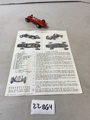 BRM Formula 1 I slot racing car racer toy custom model Strombecker manual 22B64