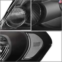 DNA Motoring HL-OH-CI06-BK-CL1 Black Housing Headlights Compatible with 06-13