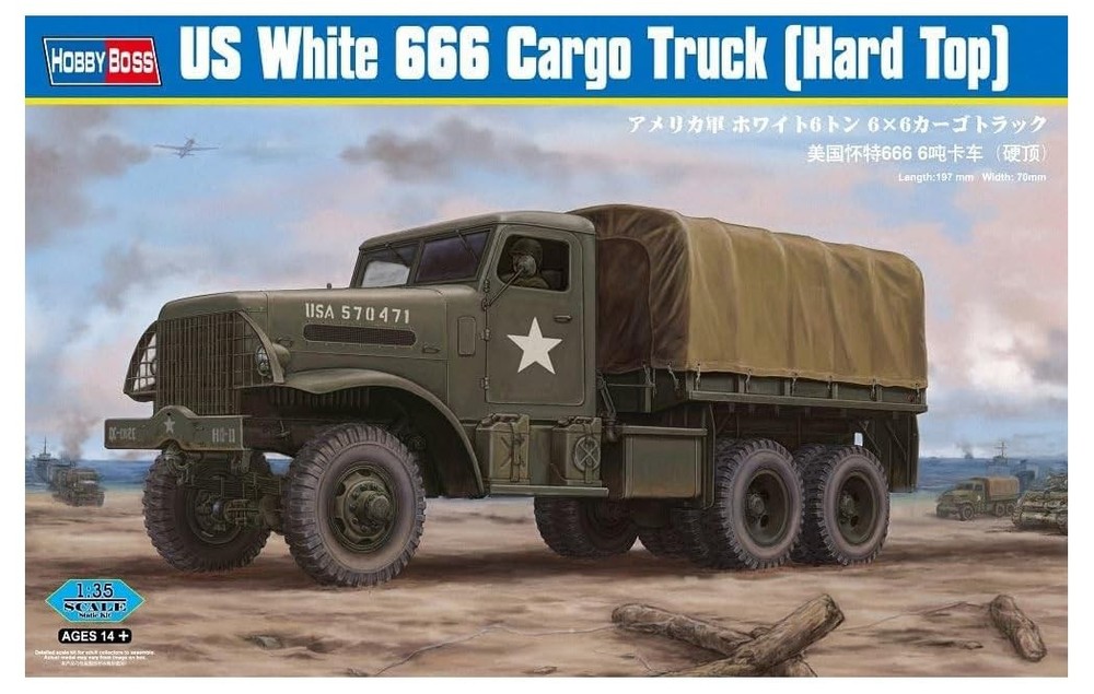 Hobby Boss US White 666 Cargo Hard Top Model Kit