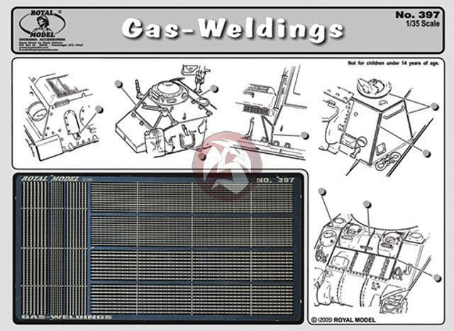 Royal Model 1/35 Gas Weldings for Tanks & AFVs Molten Weld Lines [PE Detail] 397