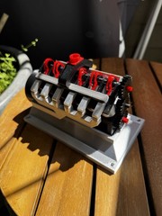 3d Printed 127cc V12 Compressed Air Engine Model