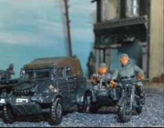 MIB Fujimi 1/76 Kubelwagen and BMW R75 Motorcycle with sidecar