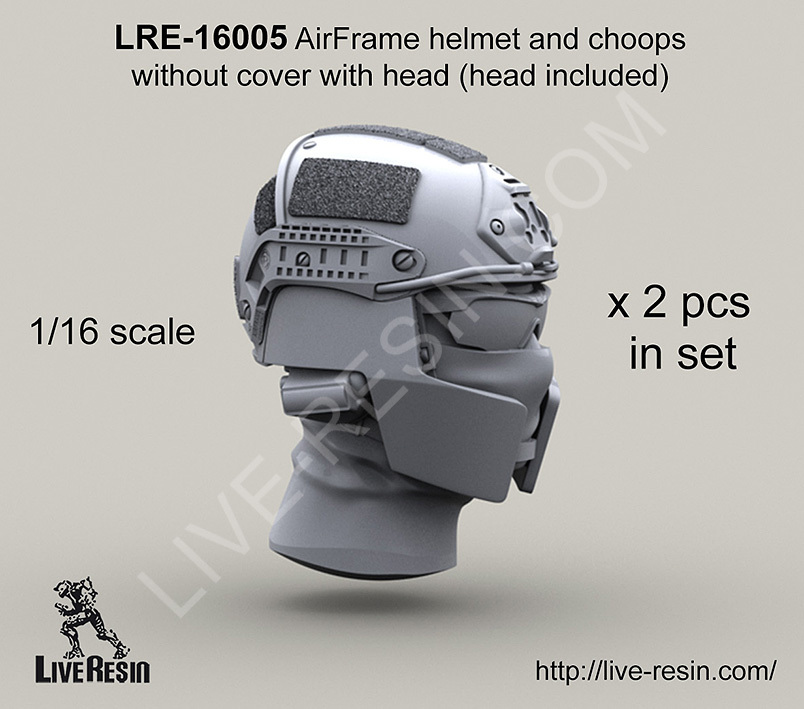 Live Resin 1/16 LRE-16005 Crye Airframe Helmet & Choops without Cover, with Head