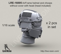 Live Resin 1/16 LRE-16005 Crye Airframe Helmet & Choops without Cover, with Head