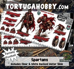 Fantasy Football – Spartans – Waterslide Decals for Your favorite Hobby
