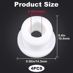 4 Pcs White Shifter Bushing, Shifter Cable Bushing, 0.4″×0.56″