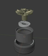 1:25-1:24 Scale Resin S204 Style Rims and Tires With Brakes-Unpainted