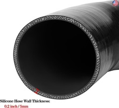 ID 1.5″ to 1.75″ 90 Degree Reducer Silicone Elbow Coupler, 7″ Leg Length