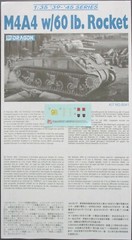 Dragon 1/35 Scale M4A4 with 60lb Rockets – Decals from Kit No. 6041