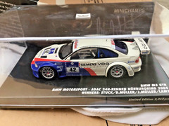 1/43 MINICHAMPS BMW M3 GTR,2004, Nurburgring,Muller, winner No 42, mint,++ !