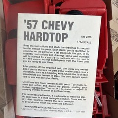 🚨Monogram🏆1957 Chevy🏆Hardtop 1/24 Model😎Cherry Red Finish Vintage