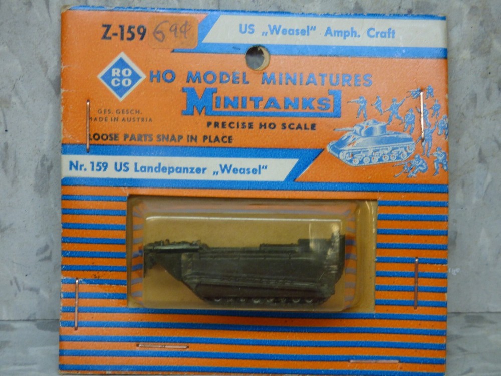 Roco Minitanks (NEW) 1/87 Z-159 WWII US Weasel Amphibious Armore Craft Lot#5672