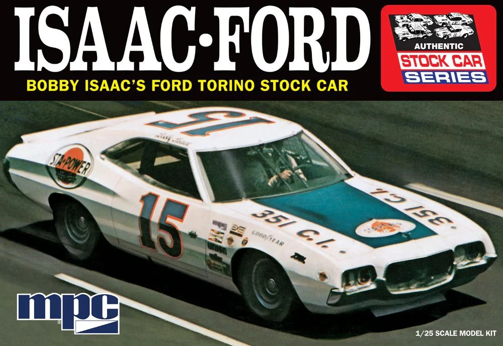 MPC 1038 Bobby Isaac 1970’s Ford Torino NASCAR Stock Car plastic model kit 1/25