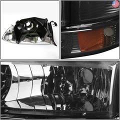 DNA MOTORING Pair Headlights Compatible with 97-04 Dodge Dakota / 98-03
