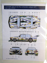 Decalpool 1/24 BMW 320i Art Car Roy Lichtenstein Le Mans 1977 Decal Sheet DP313