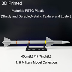 3D Printed 45cm 1:8 Military Model US Raytheon AIM-120 AMRAAM Missile Collection