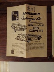 AMT 3 In 1 SMP 1959 Corvette & 1959 Chevy Impala Model Kit (Instructions Only)