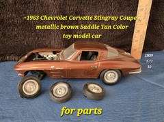 Vtg 1963 Chevrolet Corvette Stingray Coupe. Brown Saddle Tan Color. For Parts