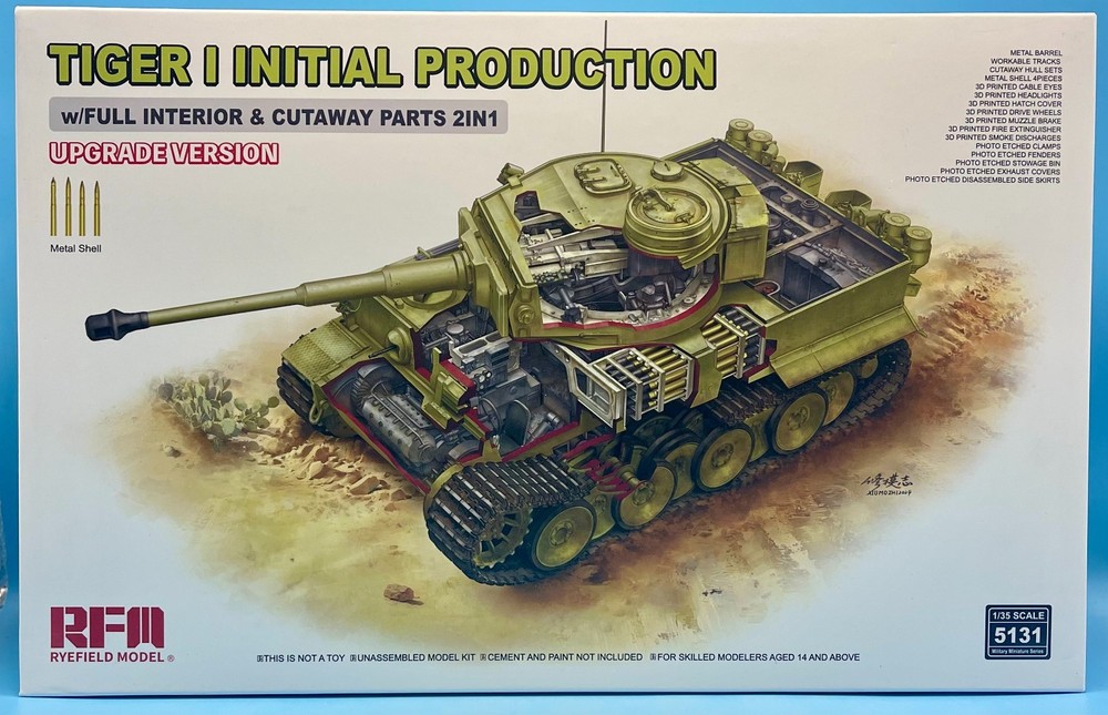 RyeField RFM RM 5131 1/35 Tiger I Initial Production w/Full Interior & Cutaway