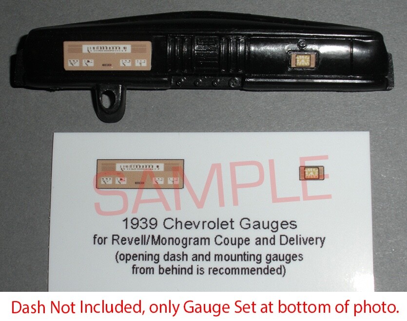 1939 CHEVROLET COUPE AND DELIVERY GAUGES for 1/24 REVELL MONOGRAM kits—PLS READ
