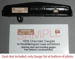 1939 CHEVROLET COUPE AND DELIVERY GAUGES for 1/24 REVELL MONOGRAM kits—PLS READ