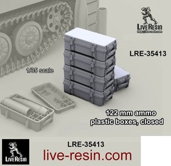 Live Resin 1/35 122mm Ammo Plastic Boxes, Closed
