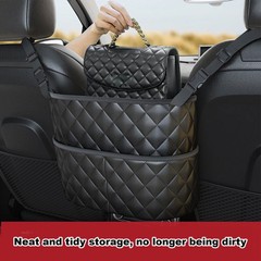 Car Seat Back Hanging Net Bag Holder & Organizer with Mesh Storage Pockets