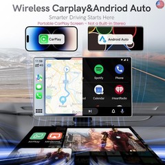 9″ Portable CarPlay Screen for Car, CooCom UHD Car Stereo with Touch Screen